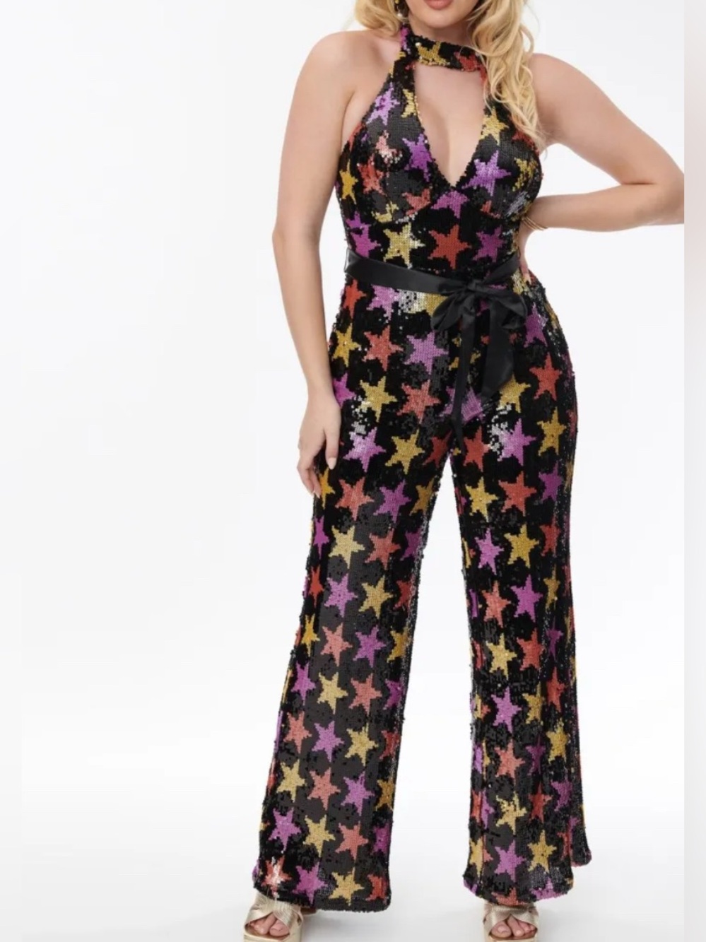 smak parlour sequin star jumpsuit from unique vintage